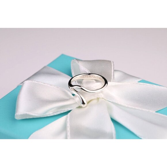 Tiffany & Co. Elsa Peretti Open Teardrop Snake Ring in Sterling Silver Size 6 - Picture 10 of 11